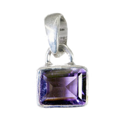 Amethyst Delicate French Silver Solitaire Purple Pendant