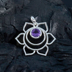 Amethyst Dainty French Silver Solitaire Grace Rope-Wire Purple Pendant Jewelry