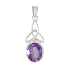 Amethyst Delicate Italian Sterling Silver Solitaire Purple Pendant