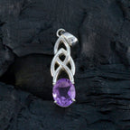 Amethyst Dainty French Sterling Silver Solitaire Rosa Claddagh Purple Pendant Jewellery