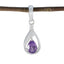 Amethyst Dainty Italian Sterling Silver Solitaire Purple Pendant