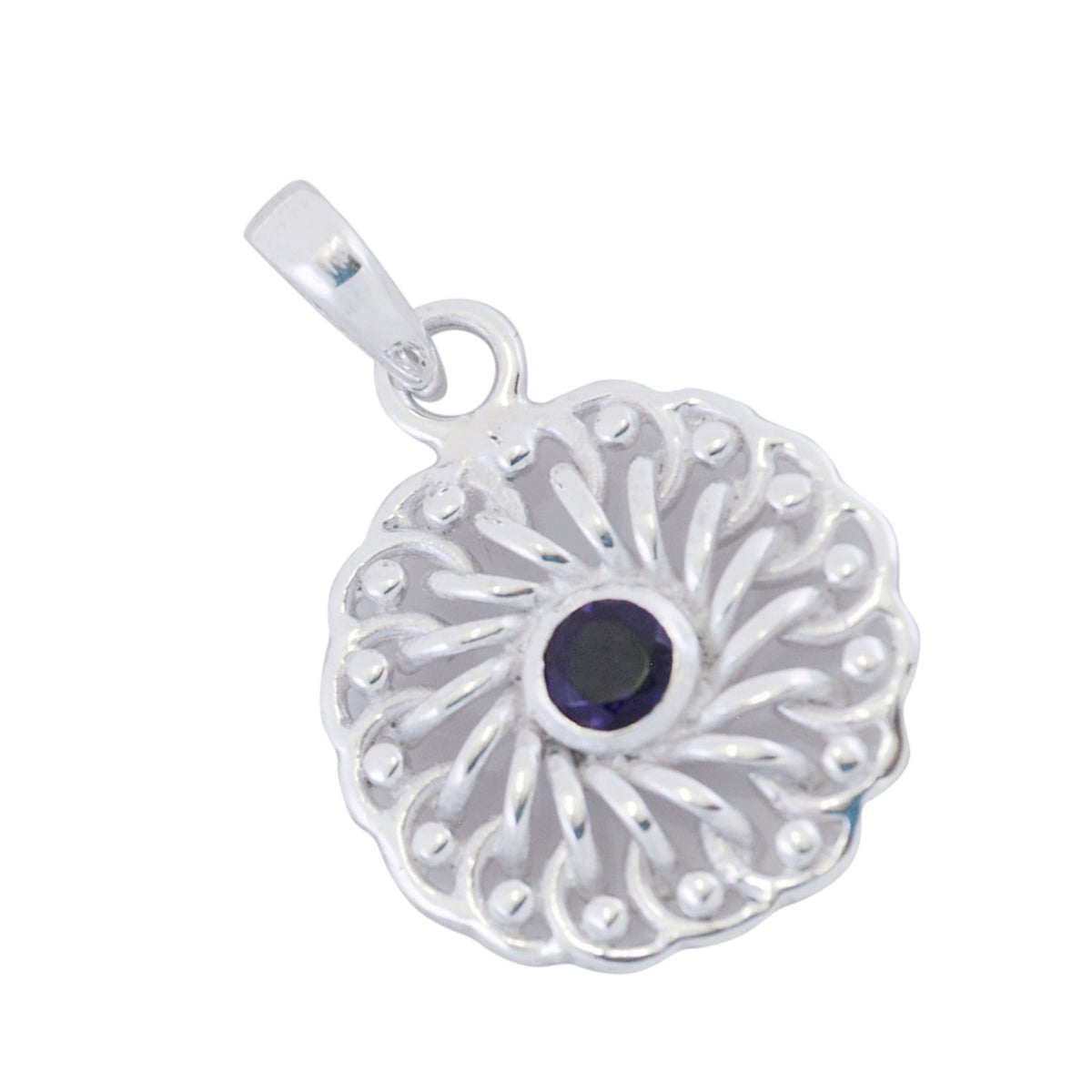 Colgante de amatista en solitario francés de plata con filigrana morada y estilo Giulia Imagen secundaria del producto