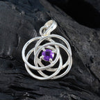 Amethyst Delicate German 925 Silver Solitaire Teresa Filigree Purple Pendant Jewelry