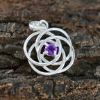 Amethyst Delicate German 925 Silver Solitaire Teresa Filigree Purple Pendant Jewelry