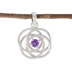 Amethyst Delicate German 925 Silver Solitaire Purple Pendant