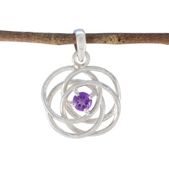 Amethyst Delicate German 925 Silver Solitaire Purple Pendant