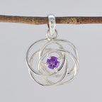Amethyst Delicate German 925 Silver Solitaire Teresa Filigree Purple Pendant Jewelry