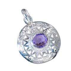 Amethyst Essential Spanish Silver Solitaire Fernanda Vintage Purple Pendant Jewelry