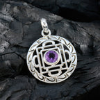 Amethyst Essential Spanish Silver Solitaire Isadora Geometric Purple Pendant Jewelry
