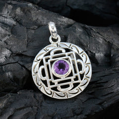 Amethyst Essential Spanish Silver Solitaire Isadora Geometric Purple Pendant Jewelry