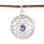 Amethyst Essential Spanish Silver Solitaire Purple Pendant