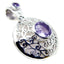 Amethyst Statement German Sterling Silver Toi et Moi Purple Pendant