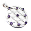 Amethyst Statement Italian 925 Silver Navratna Purple Pendant