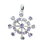 Amethyst Classic Turkish Sterling Silver multiple Purple Pendant