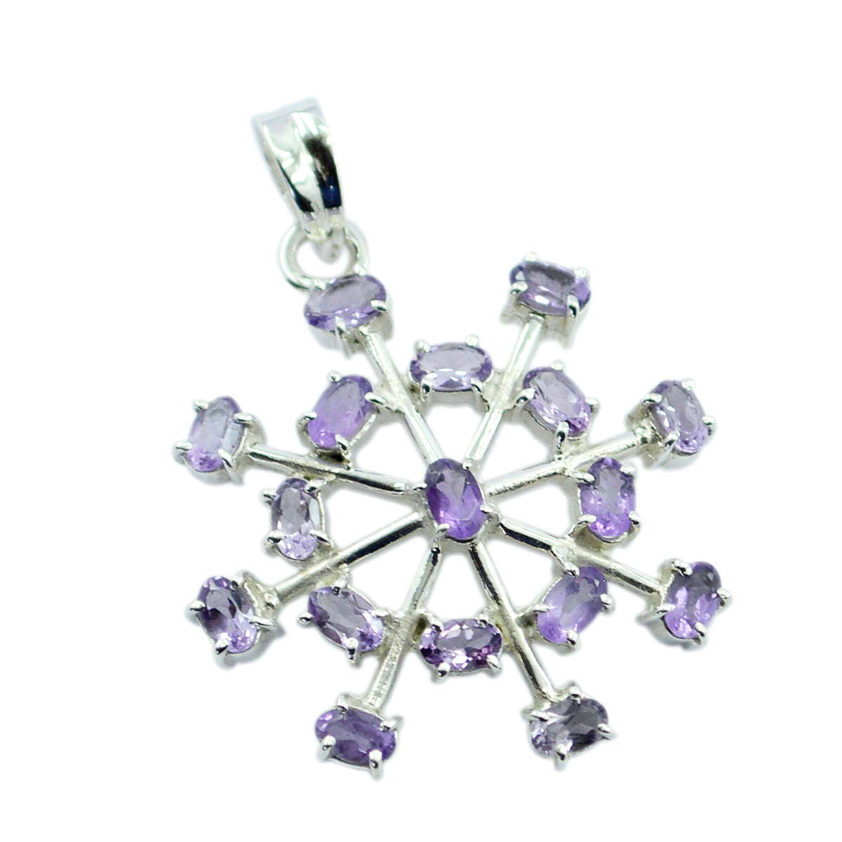 Amethist Klassieke Turkse Sterling Zilveren meervoudige Carolina Cocktail Paarse Hanger Sieraden Hoofdafbeelding