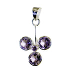 Amethyst Featherlight Moroccan 92.5 Silver quarter Purple Pendant