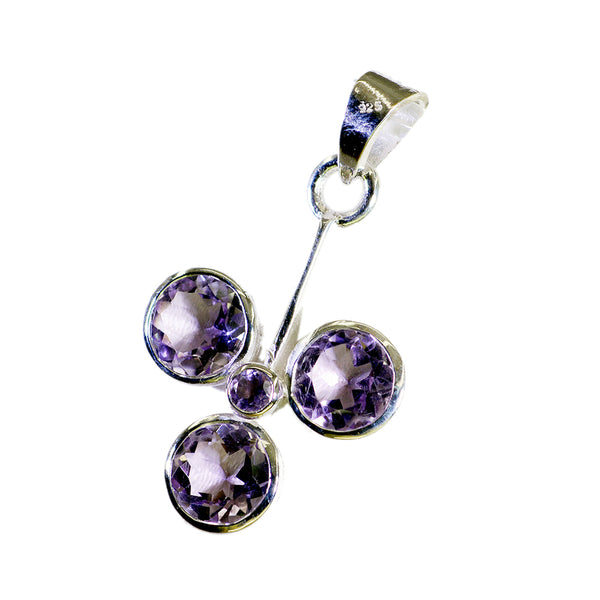 Amethyst Featherlight Moroccan 92.5 Silver quarter Rosa Heart Purple Pendant Jewellery