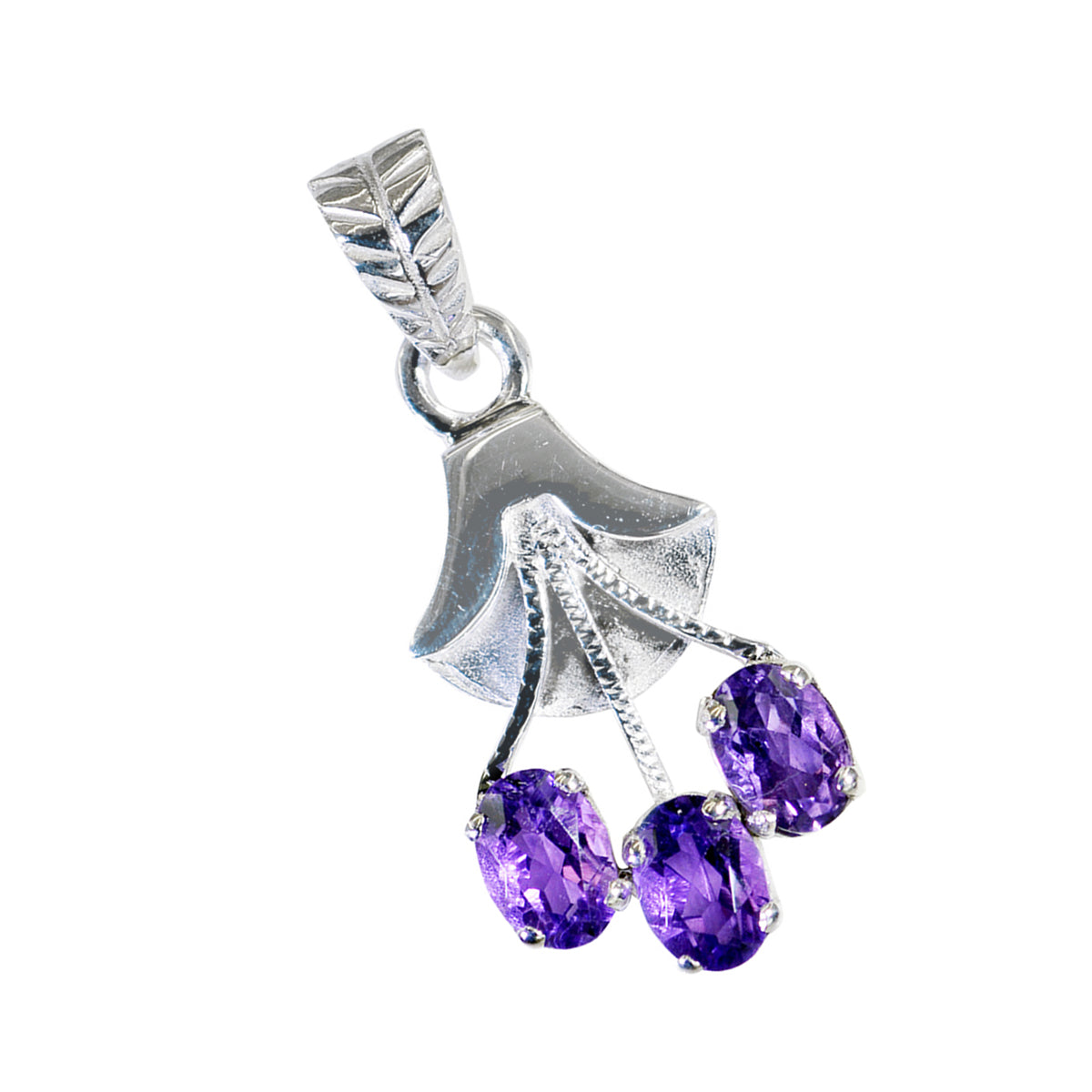Amethyst Featherlight Egyptian 92.5 Silver Trilogy Addison wedding Purple Pendant Jewellery