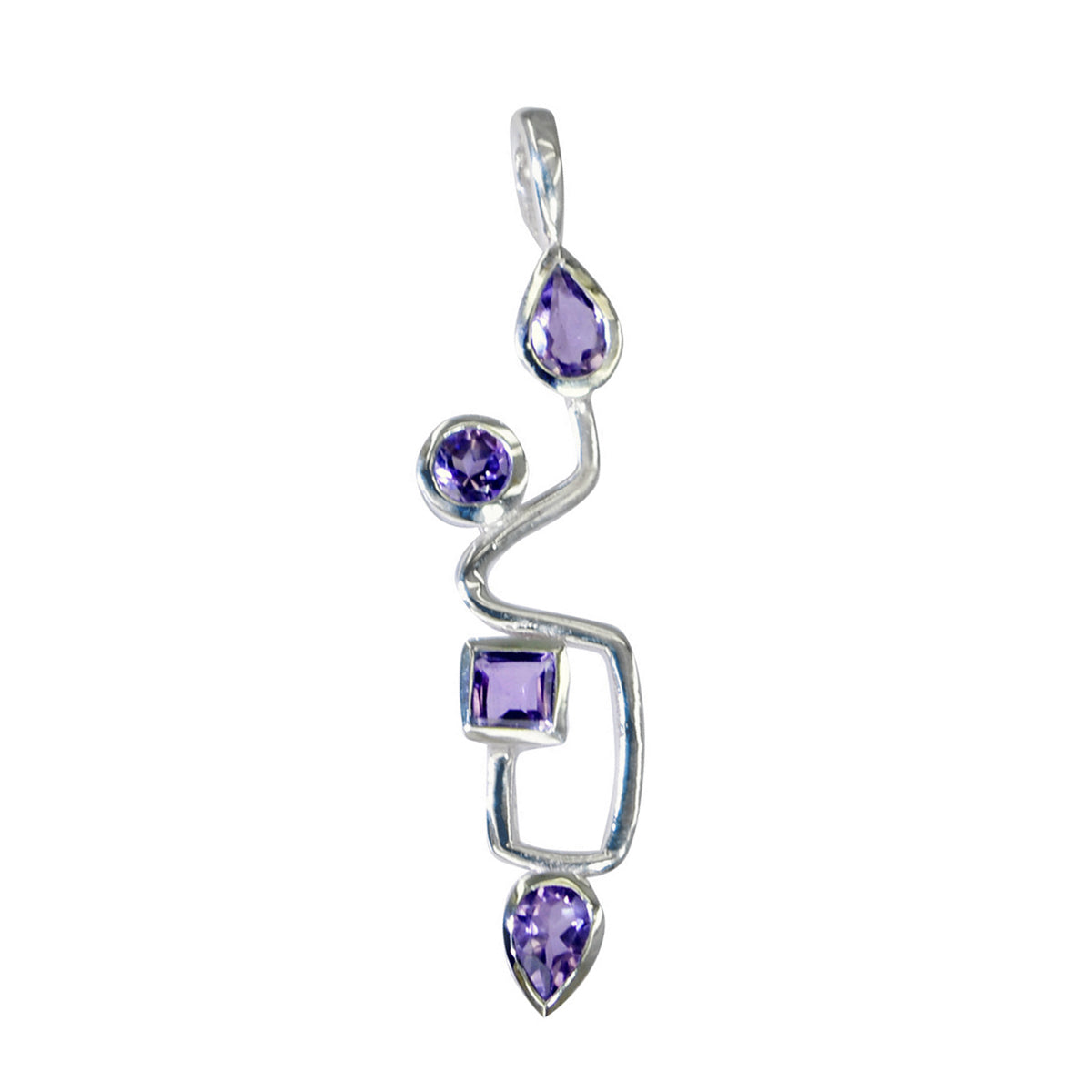 Amethyst Essential Egyptian 92.5 Silver quarter Purple Pendant Hoofdafbeelding