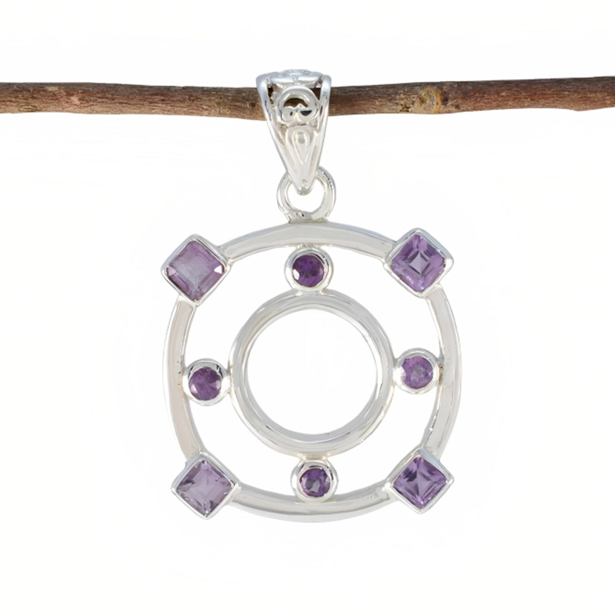 Amethyst Statement Latin American Sterling Silver multiple Purple Pendant