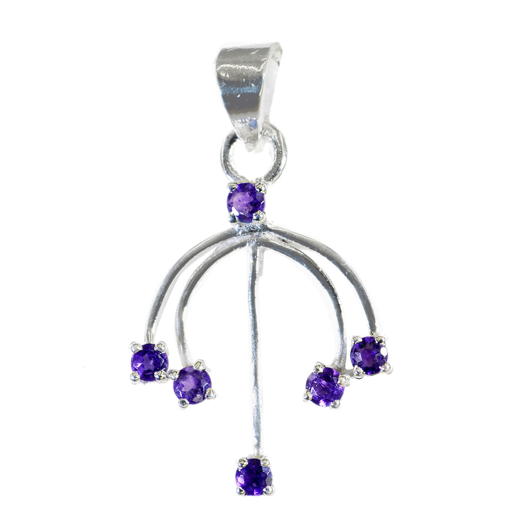 Amethyst Essential Egyptian 925 Silver multiple Purple Pendant