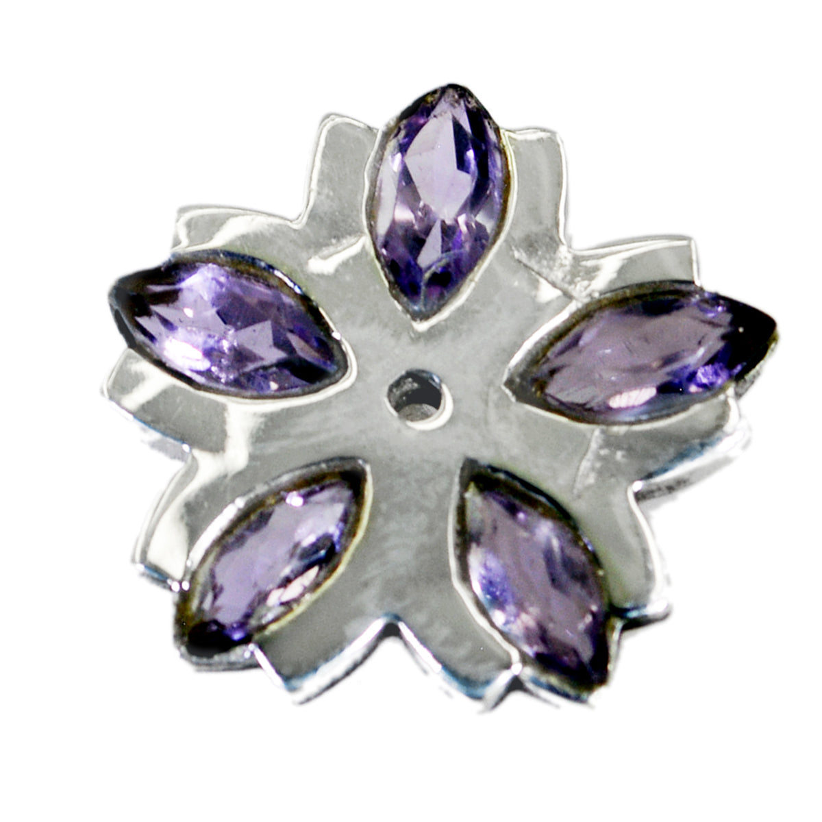 Pendentif de fiançailles violet en argent 925 et améthyste d'Amérique latine Image secondaire du produit