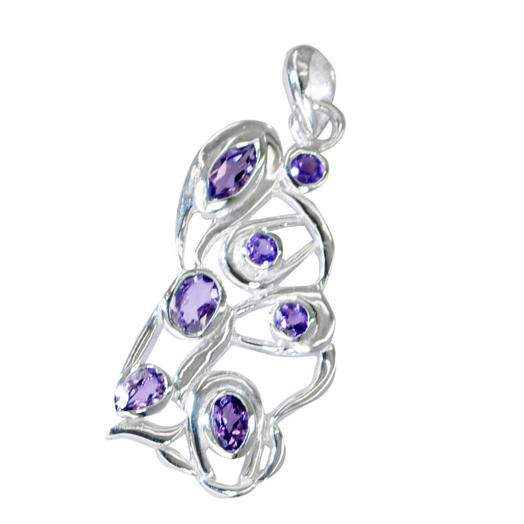 Amethyst Statement Egyptian Sterling Silver multiple Olivia valentine Purple Pendant Jewellery