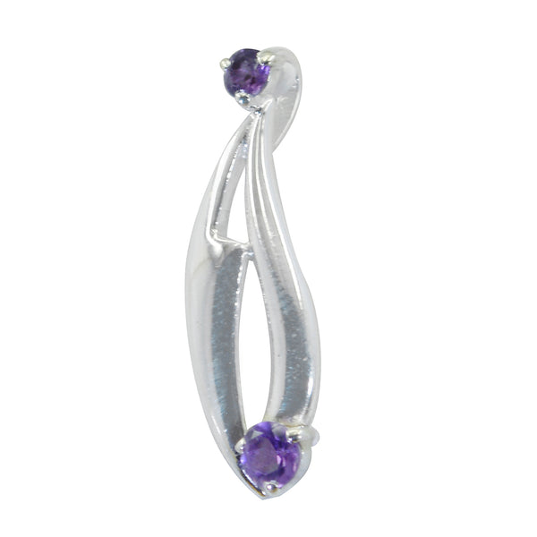 Amethyst Featherlight Mexican Silver Toi et Moi Purple Pendant