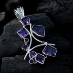 Amethyst Edgy Russian Sterling Silver multiple Tereza Luxurious Purple Pendant Jewellery