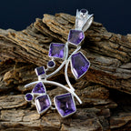Amethyst Edgy Russian Sterling Silver multiple Tereza Luxurious Purple Pendant Jewellery