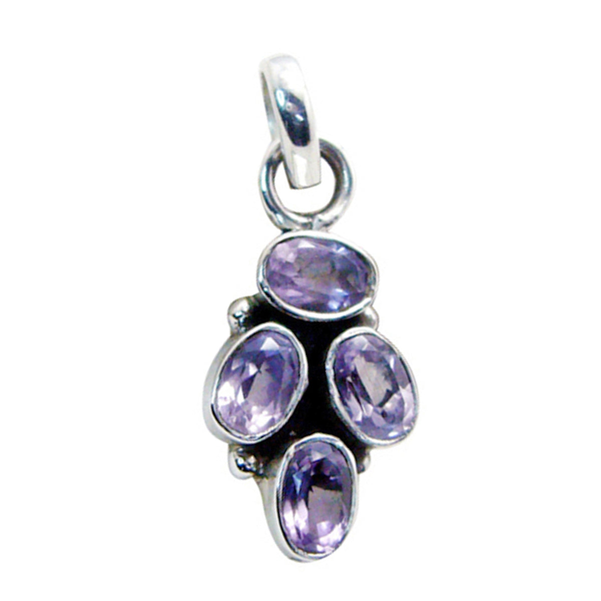 Amethyst Featherlight Russian Silver quarter Purple Pendant