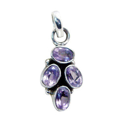 Amethyst Featherlight Russian Silver quarter Purple Pendant