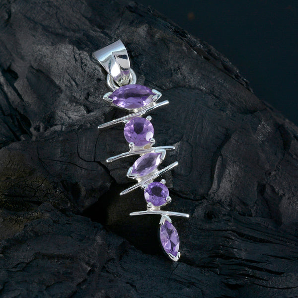 Amethyst Tiny American Silver Penta Andrea Luxurious Purple Pendant Jewelry
