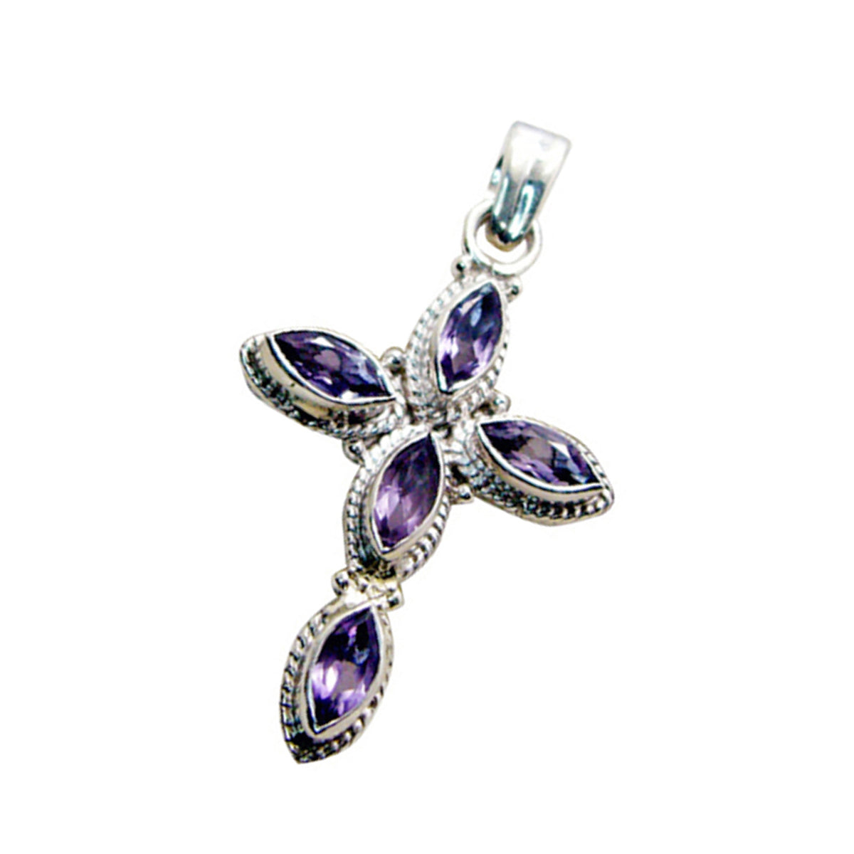 Pendentif de fiançailles violet en argent russe léger et améthyste Ava Image secondaire du produit
