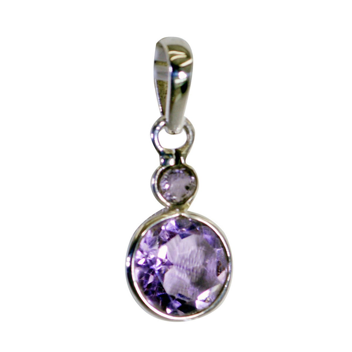 Amethyst Featherlight American 92.5 Silver Toi et Moi Purple Pendant Huvudsaklig produktbild