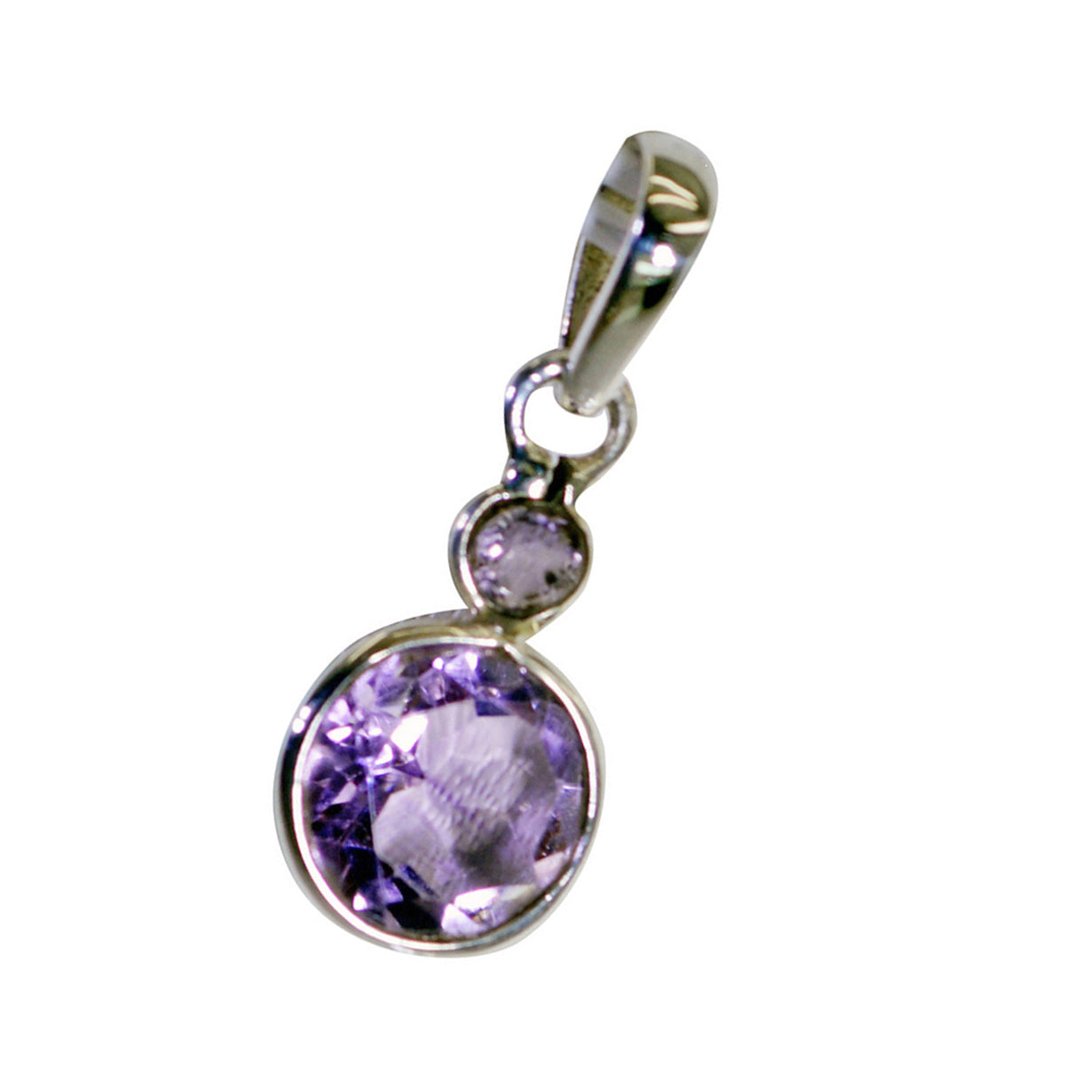 Amethyst Featherlight American 92.5 Silver Toi et Moi Camilla propsel Purple Pendant Jewellery
