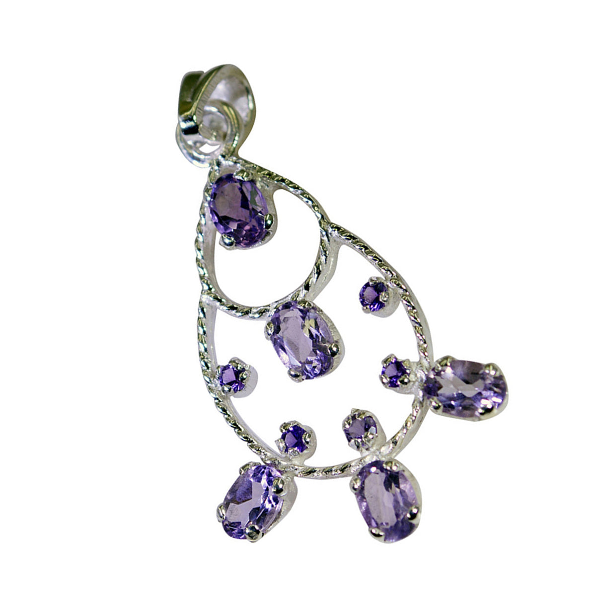 Pendentif en argent égyptien accrocheur en améthyste multiple Eleanor Gracieux Violet Bijoux Image secondaire du produit