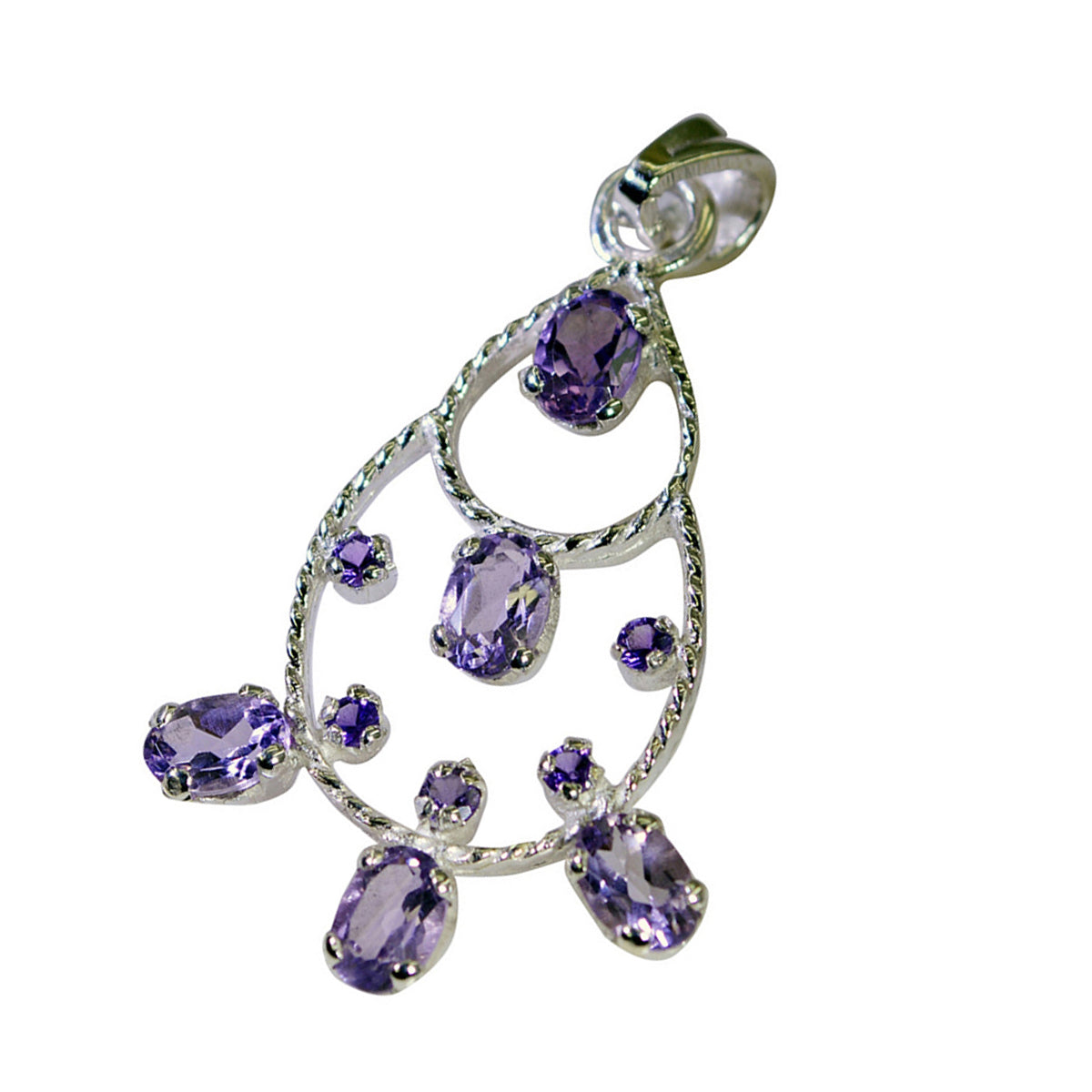 Amethyst Eye-catching Egyptian Silver multiple Eleanor Graceful Purple Pendant Jewelry