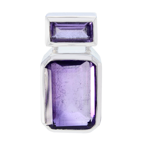 Amethyst Whisper-thin Latin American Sterling Silver Toi et Moi Purple Pendant