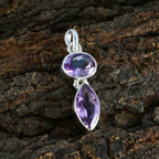 Amethyst Whisper-thin Russian 925 Silver Toi et Moi Ellie Sophisticated Purple Pendant Jewelry