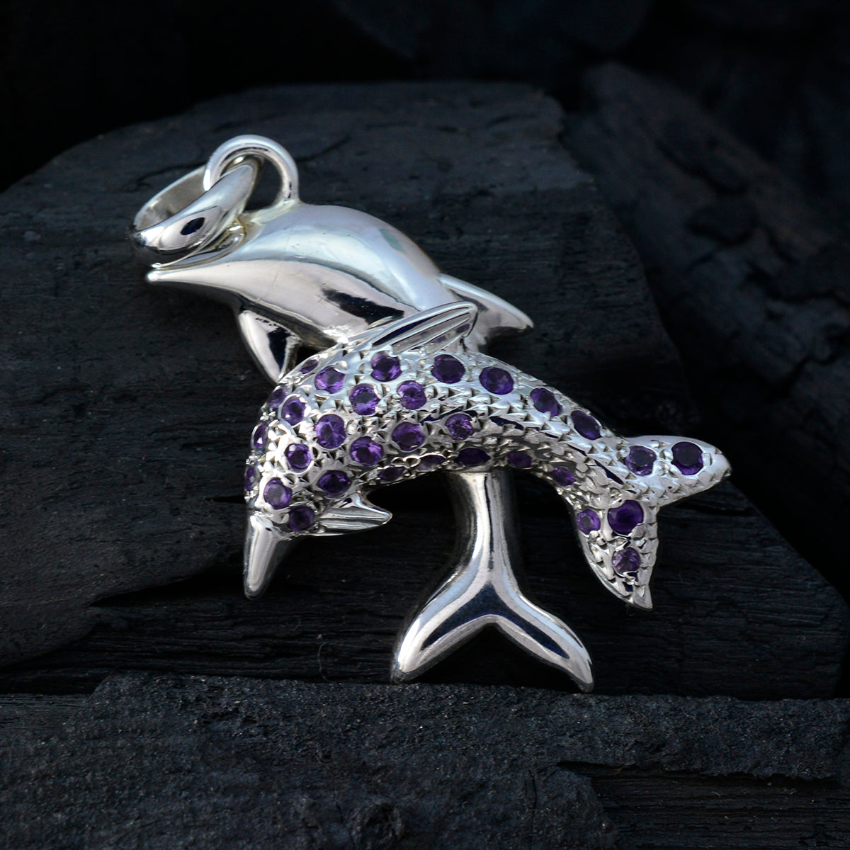 Amethyst Eye-catching Middle Eastern Sterling Silver multiple Yasmine Engagement Purple Pendant Jewellery