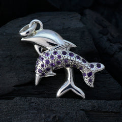 Amethist Opvallend Midden-Oosters Sterling Zilver Meervoudige Yasmine Verlovingspaarse Hanger Sieraden