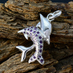 Amethyst Eye-catching Middle Eastern Sterling Silver multiple Yasmine Engagement Purple Pendant Jewellery