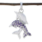 Amethyst Eye-catching Middle Eastern Sterling Silver multiple Purple Pendant