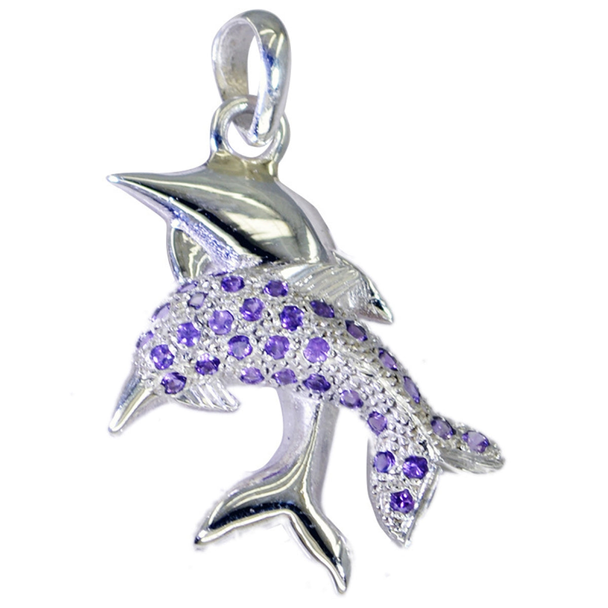 Gioiello con ciondolo di fidanzamento viola Yasmine multiplo in argento sterling mediorientale con ametista e accattivante Immagine secondaria del prodotto