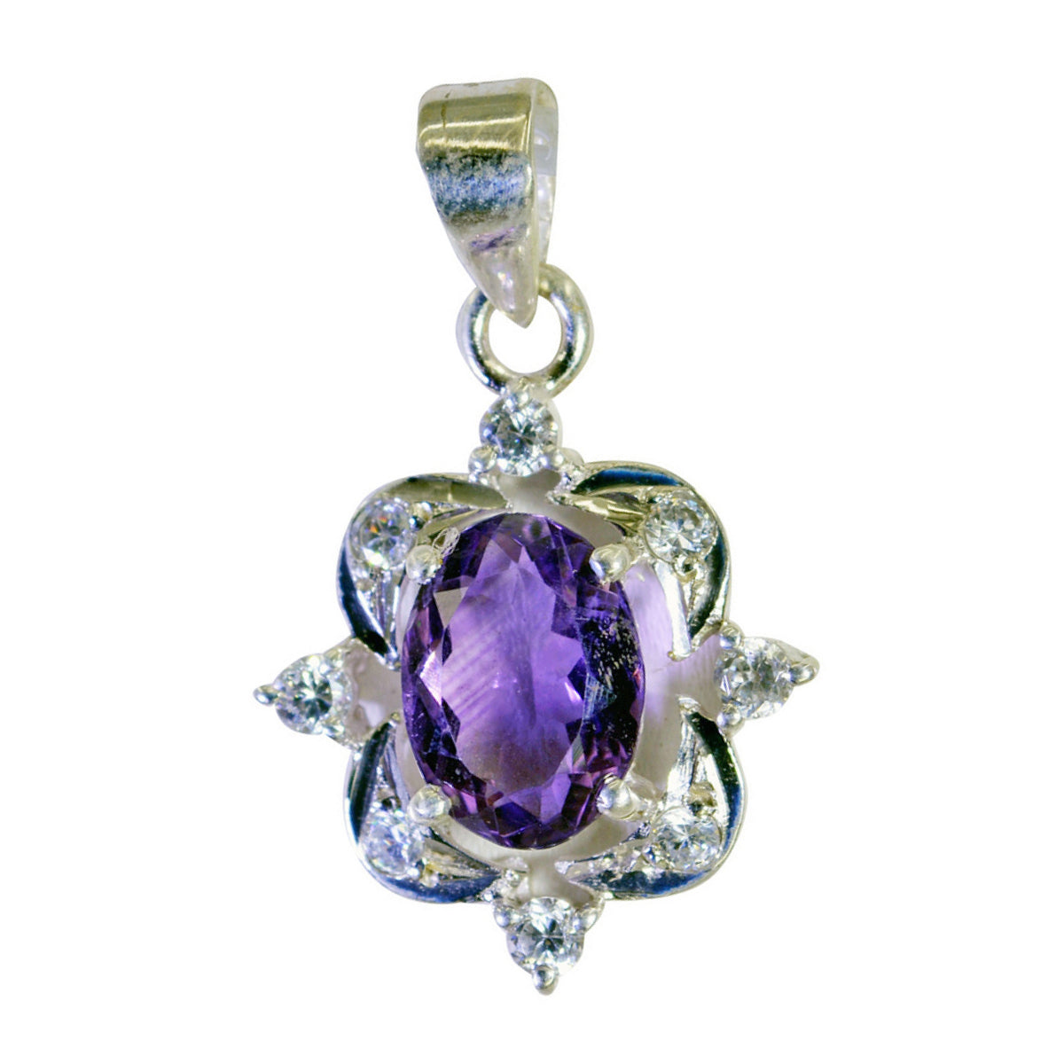 Amethyst Featherlight Australian 925 Silver multiple Purple Pendant Huvudsaklig produktbild