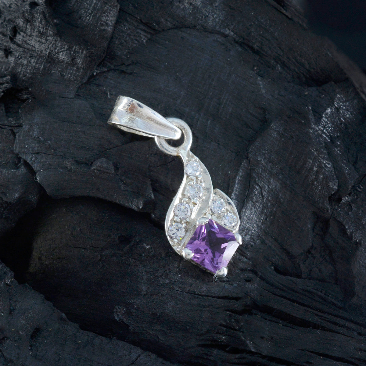 Amethyst Minimalist Middle Eastern Silver multiple Antonia Abstract Purple Pendant Jewelry