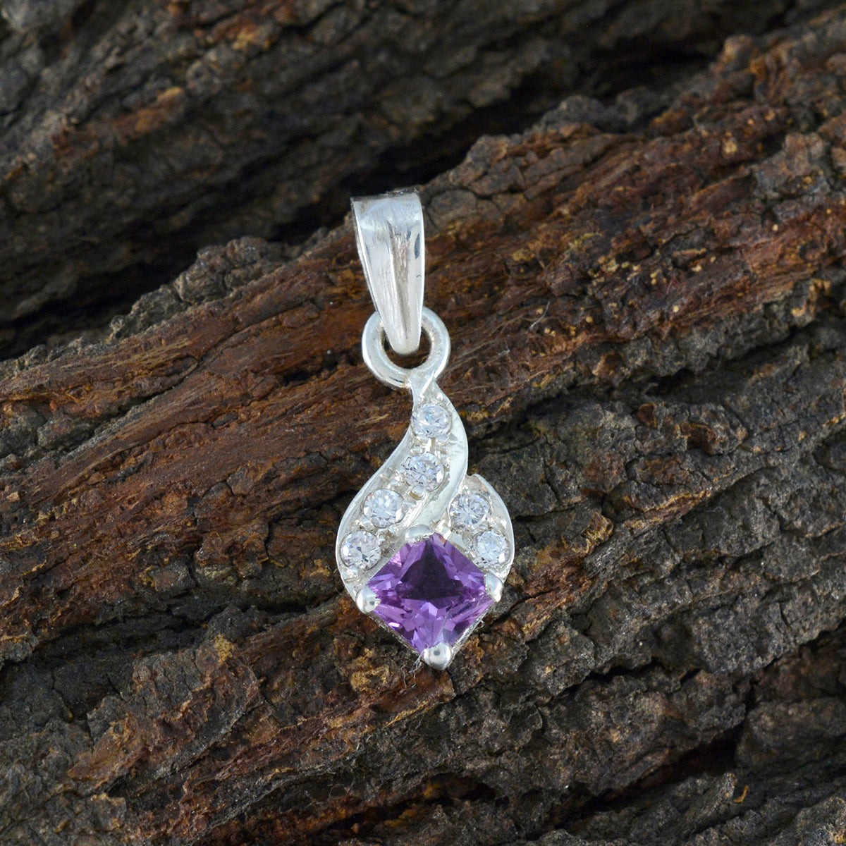 Amethyst Minimalistischer Naher Osten Silber Mehrfach Antonia Abstrakt Lila Anhänger Schmuck Zweitbild