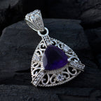 Amethyst Classic Indian 92.5 Silver multiple Priya Rope-Wire Purple Pendant Jewellery