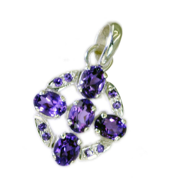 Amethyst Featherlight Indian 92.5 Silver multiple Saanvi Signet Purple Pendant Jewellery